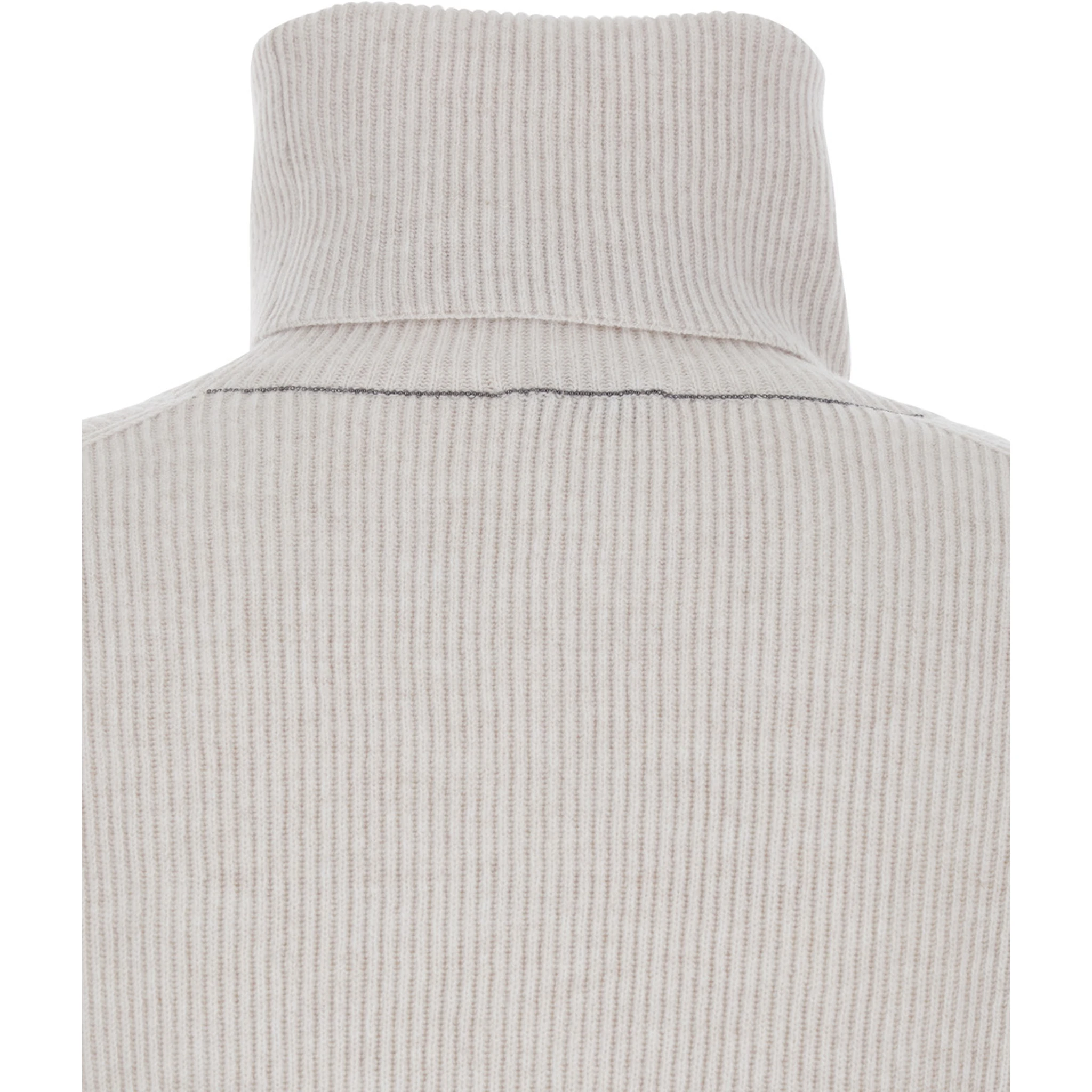 Grey Turtleneck Knit Sweater in Cashmere Woman