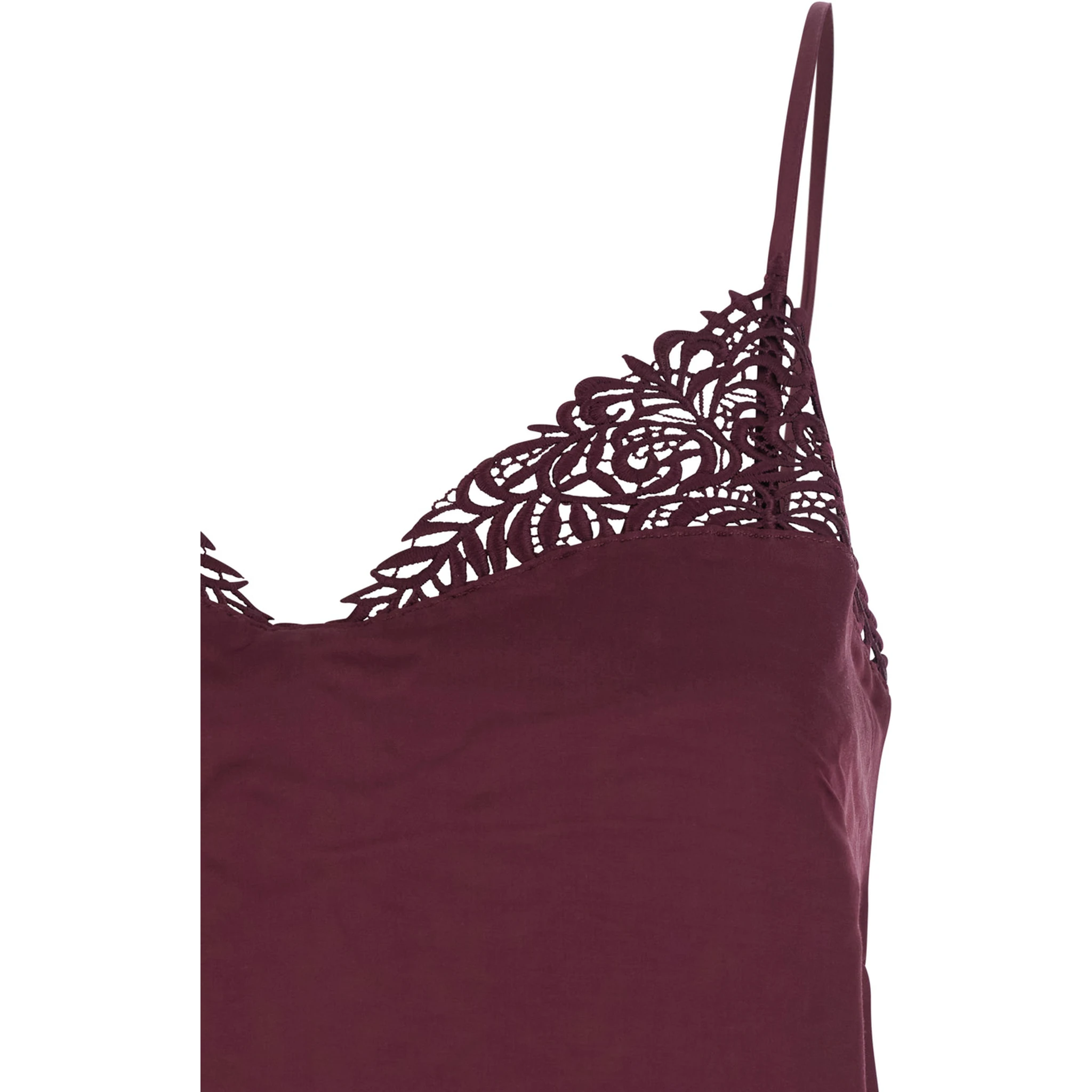Bordeaux Top with Thin Strap and Logo Plaque on the Back in Fabric Woman