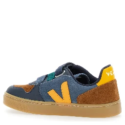 V-10 Multicolor Low Top Sneakers with Logo Patch on the Side and Logo Lettering on the Heel in Suede Boy