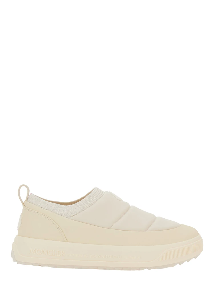Monpulse White Low Top Sneakers with Logo Patch on the Front in Tech Fabric Man