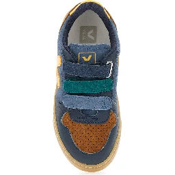 V-10 Multicolor Low Top Sneakers with Logo Patch on the Side and Logo Lettering on the Heel in Suede Boy