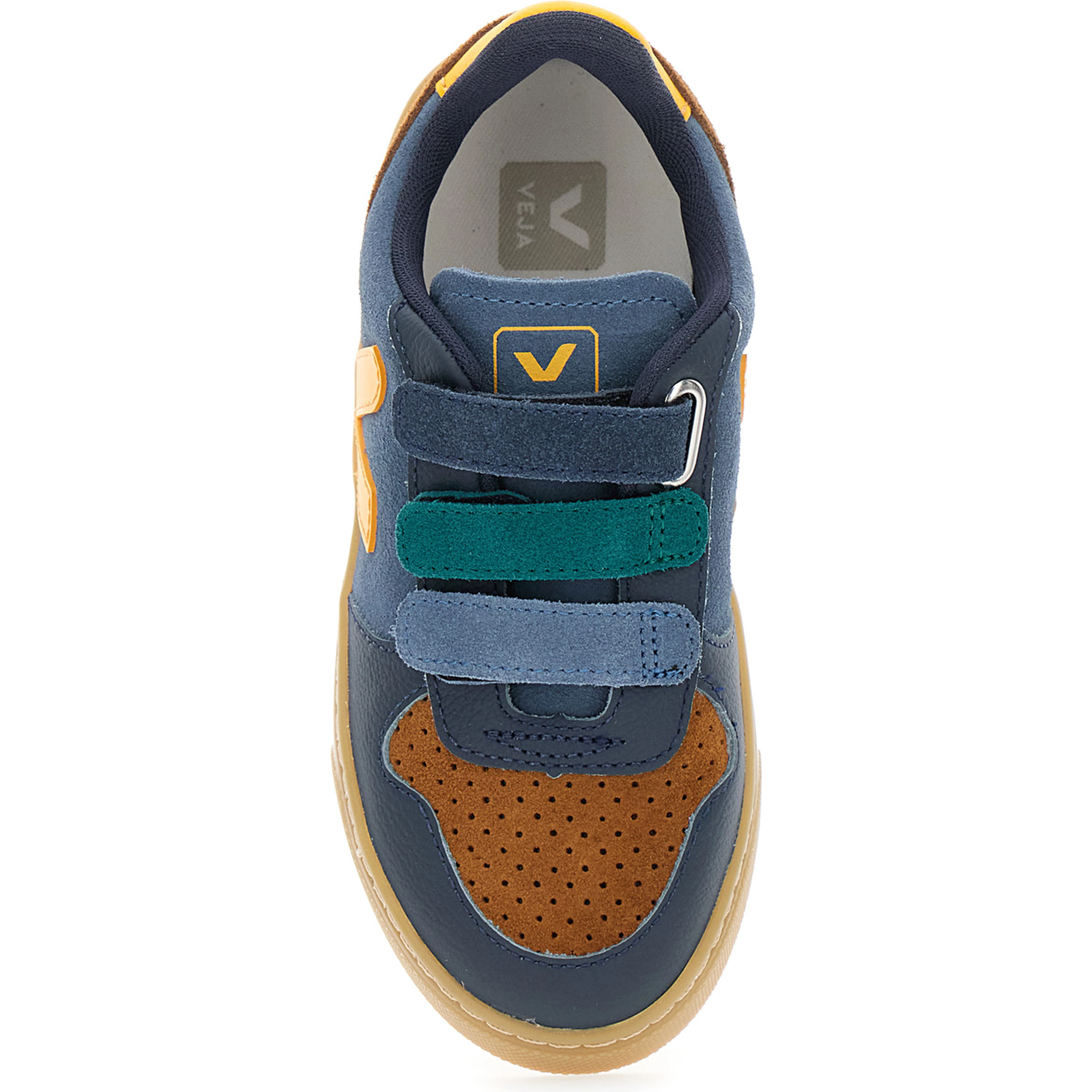 V-10 Multicolor Low Top Sneakers with Logo Patch on the Side and Logo Lettering on the Heel in Suede Boy