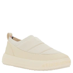 Monpulse White Low Top Sneakers with Logo Patch on the Front in Tech Fabric Man