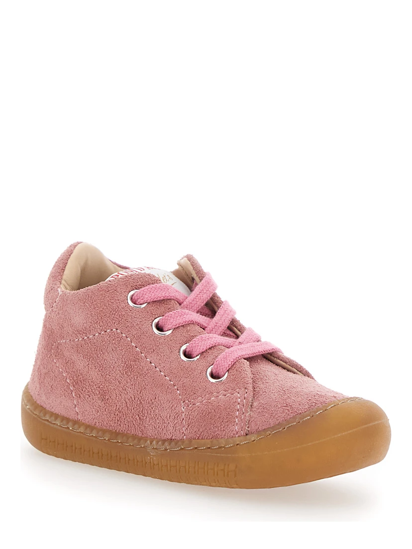 Pink Sneaker with Logo Printed on the Tongue in Rubber Girl