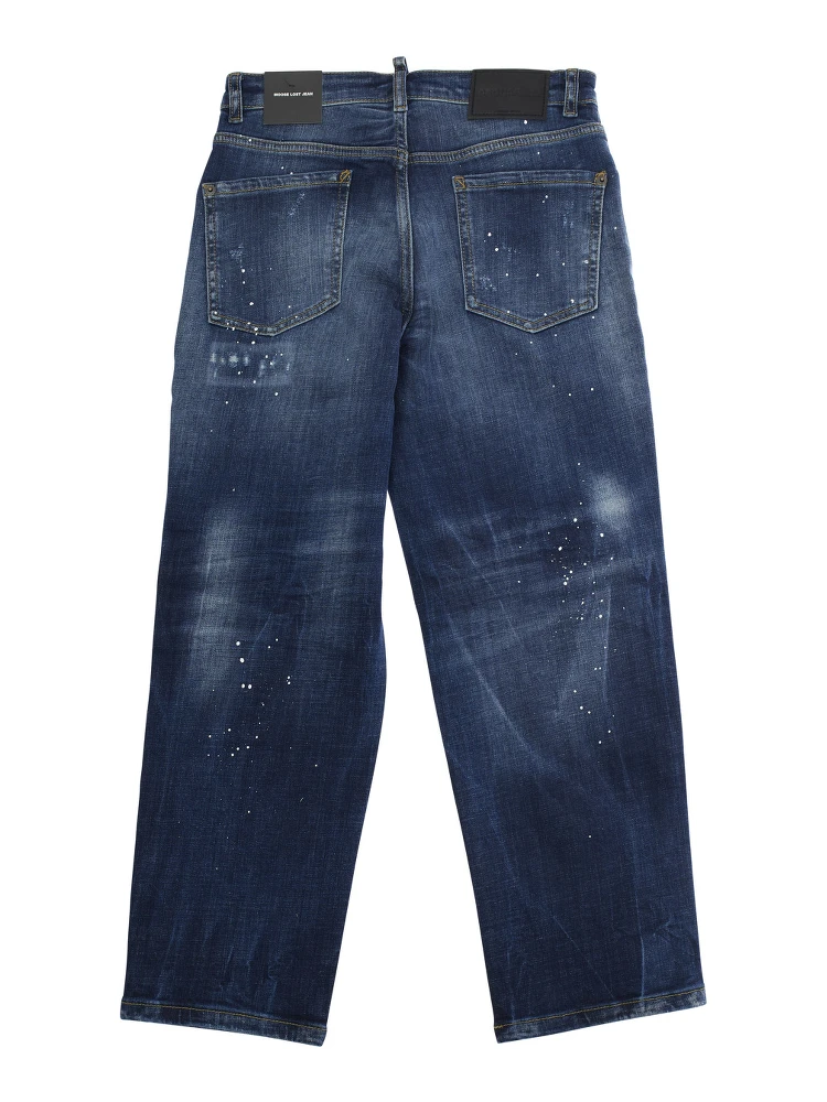 Boss 10 Blue Jeans with Logo Patch on the Rear and Ripped Details in Denim Boy alternative