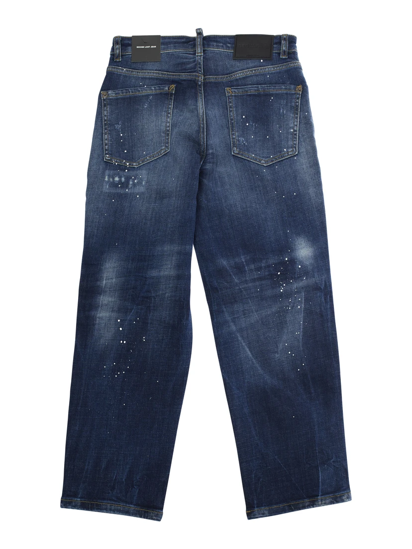Boss 10 Blue Jeans with Logo Patch on the Rear and Ripped Details in Denim Boy
