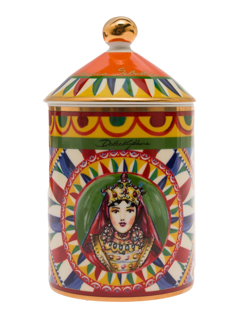 Wild Jasmine Scented Candle with Lid and Carretto Print