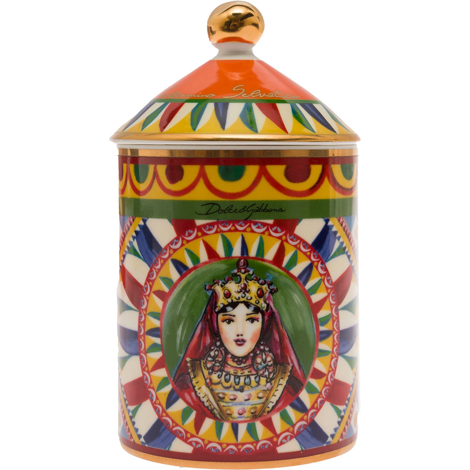 Wild Jasmine Scented Candle with Lid and Carretto Print
