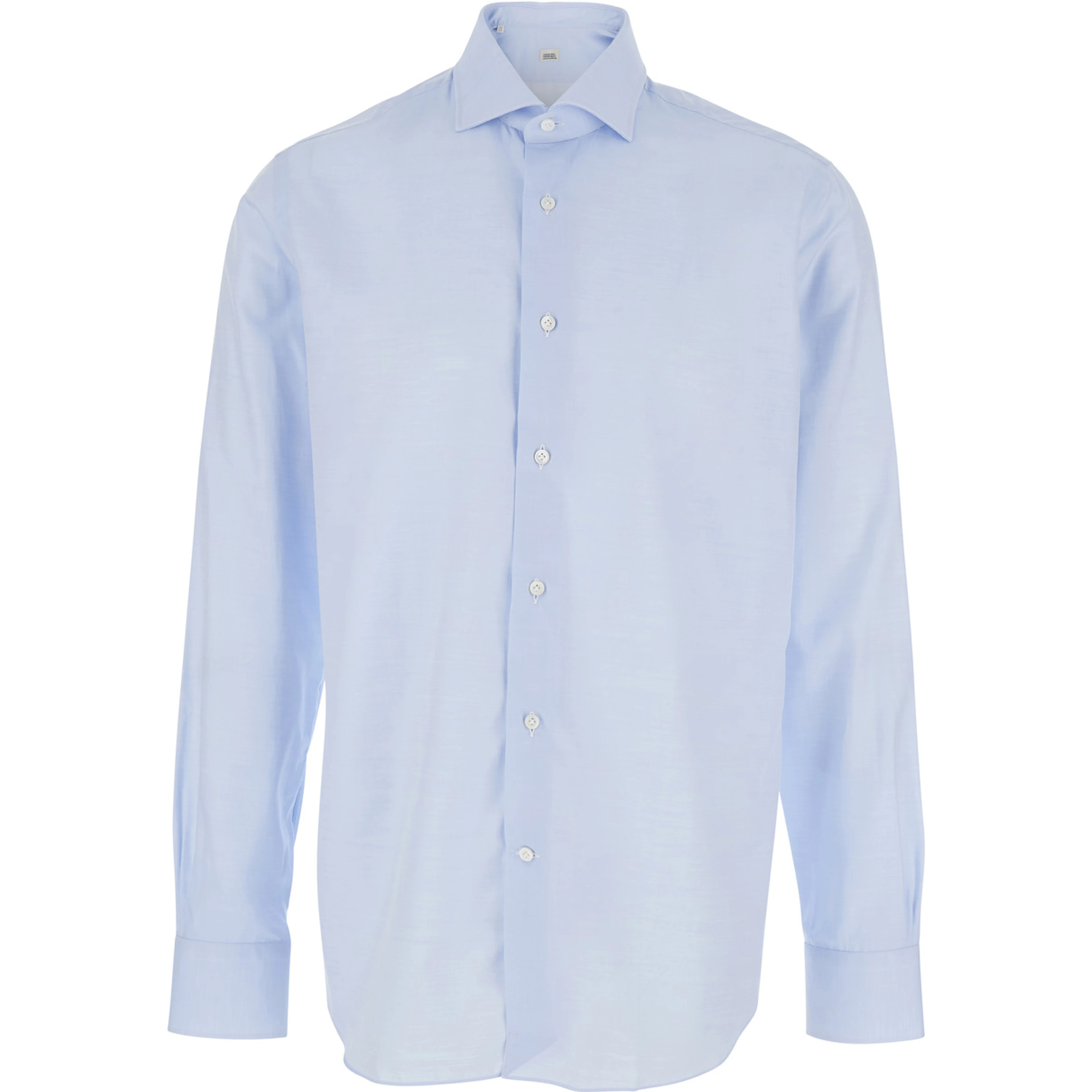 Light Blue Shirt with Classic Collar in Cotton Blend Stretch Man