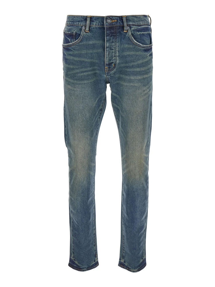 Blue Skinny Faded Jeans in Denim Black
