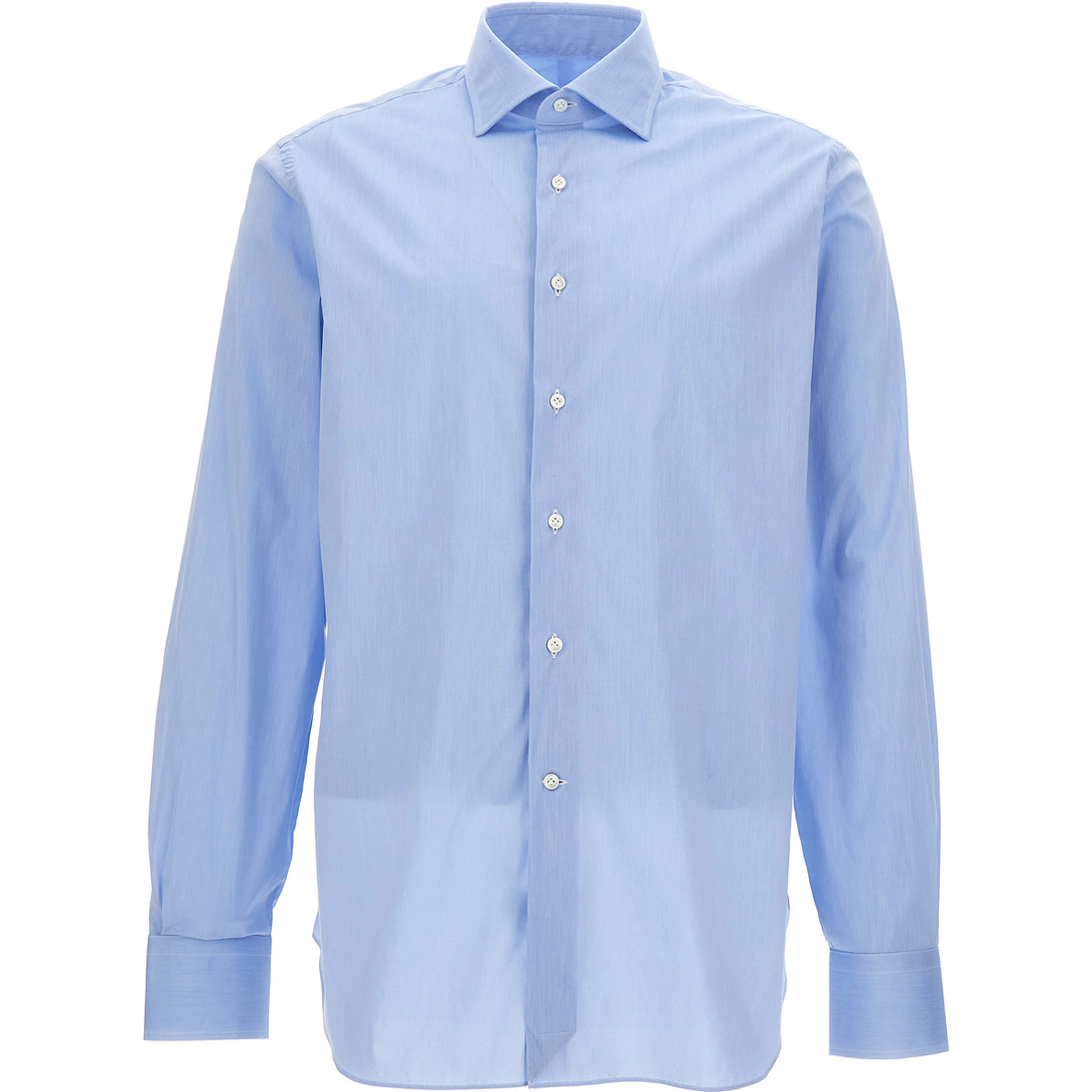 Light Blue Shirt with Button Fastening in Cotton Man