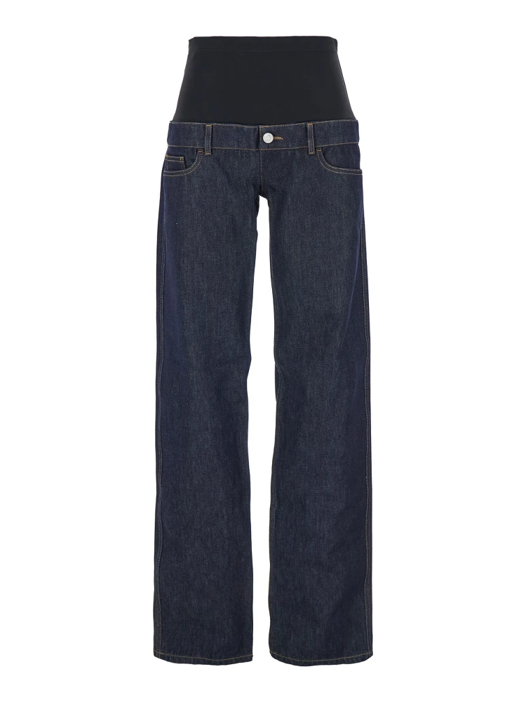 Blue Jeans with Stretch Waist in Denim Woman