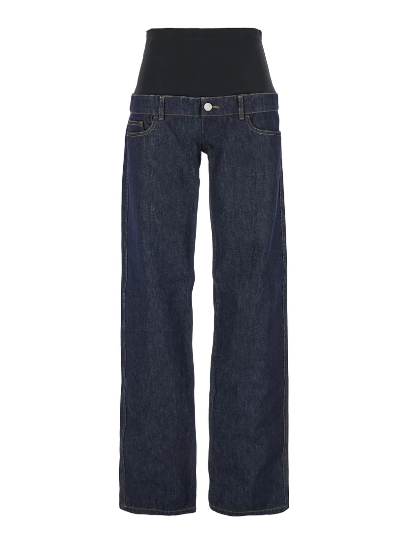 Blue Jeans with Stretch Waist in Denim Woman