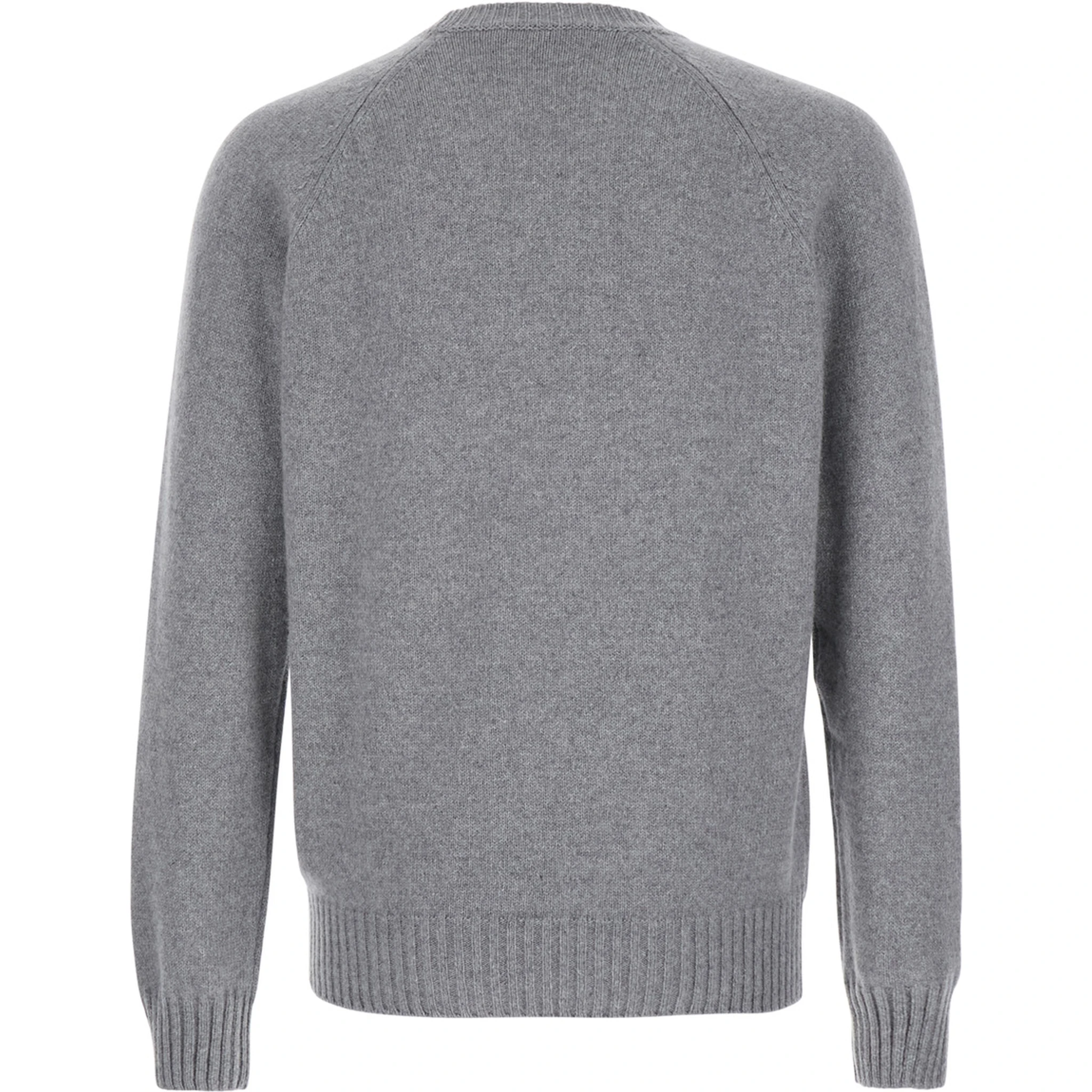 Grey Crewneck Sweater in Wool and Cashmere Blend Man