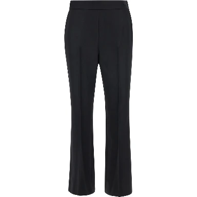 Black Flared Pants with Pences in Wool Woman
