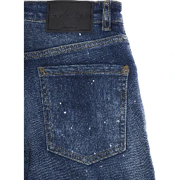 Boss 10 Blue Jeans with Logo Patch on the Rear and Ripped Details in Denim Boy