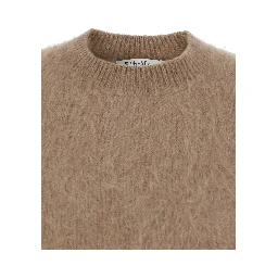 Dante Beige Crewneck Sweater with Ribbed Trims in Cashmere Woman