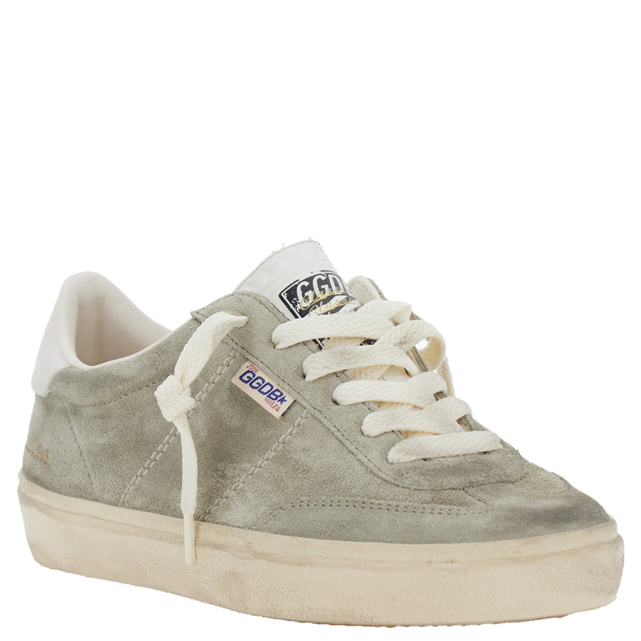 Soul-Star Grey Low Top Sneakers with Logo Patch on the Tongue and Metallic Heel Tab in Suede Woman