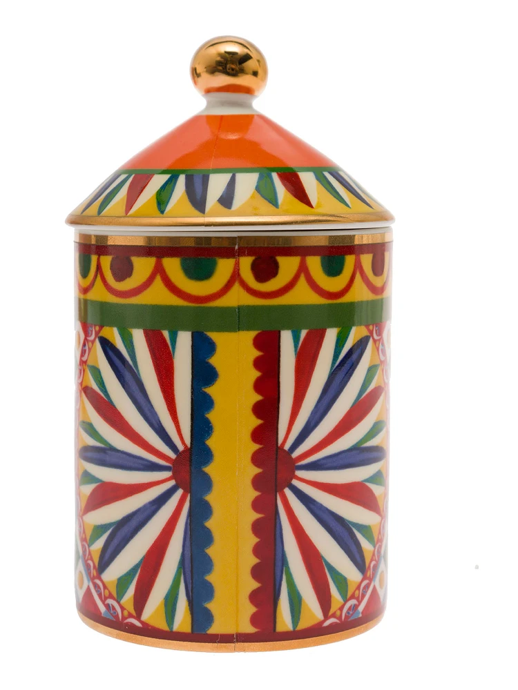 Wild Jasmine Scented Candle with Lid and Carretto Print alternative