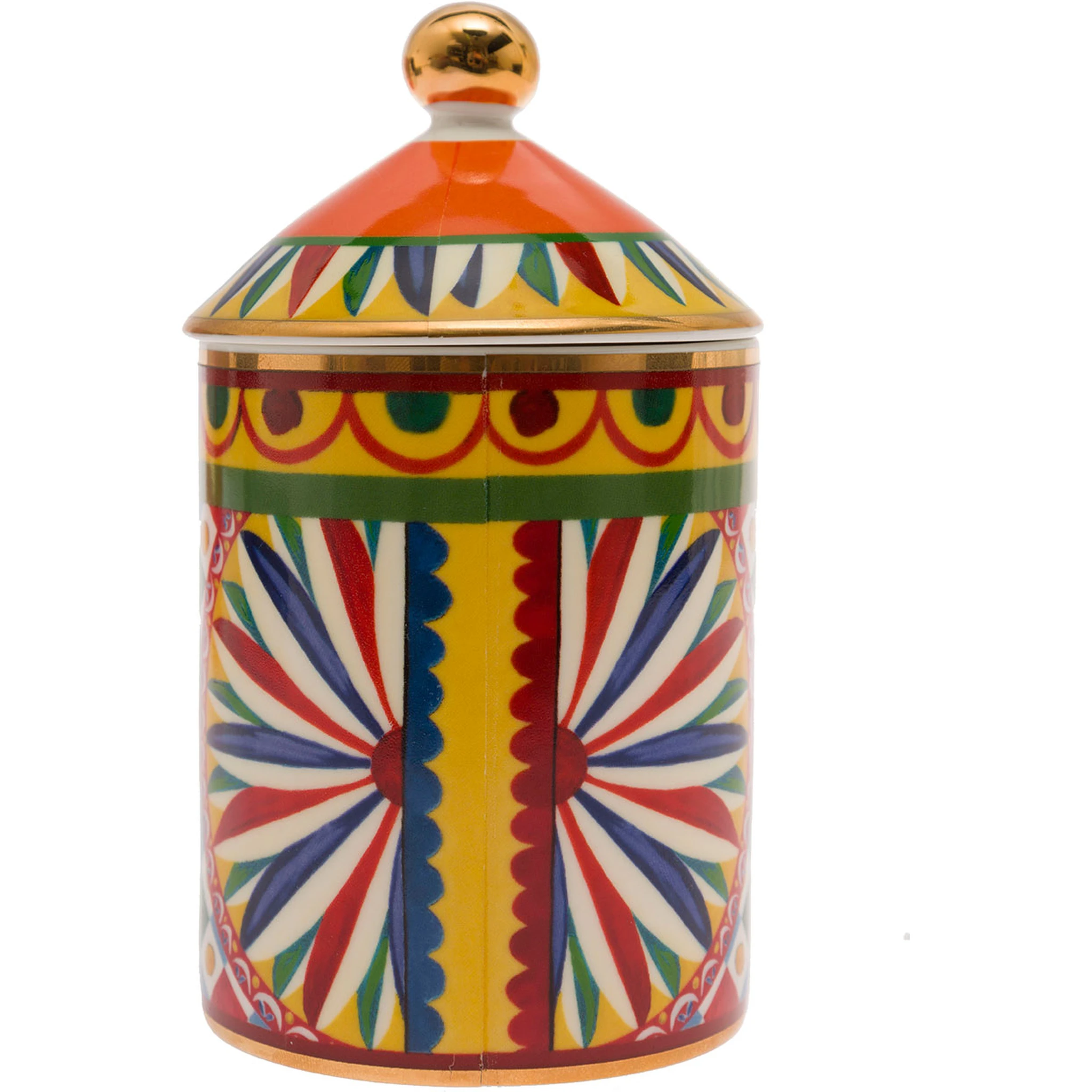 Wild Jasmine Scented Candle with Lid and Carretto Print