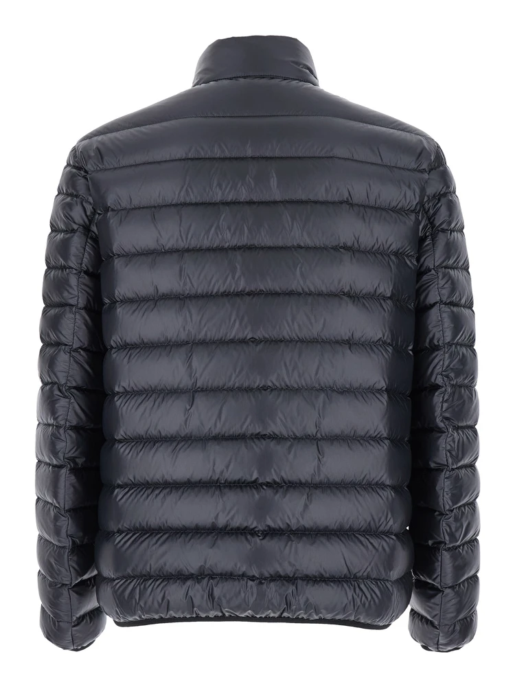 Black High Neck Down Jacket with Logo Detail in Tech Fabric Man alternative
