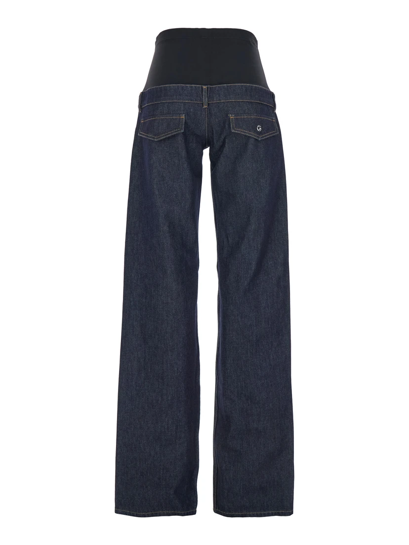 Blue Jeans with Stretch Waist in Denim Woman