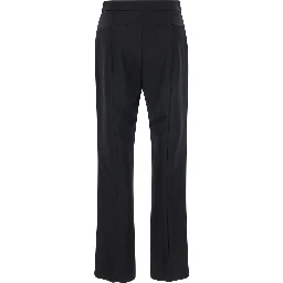 Black Flared Pants with Pences in Wool Woman