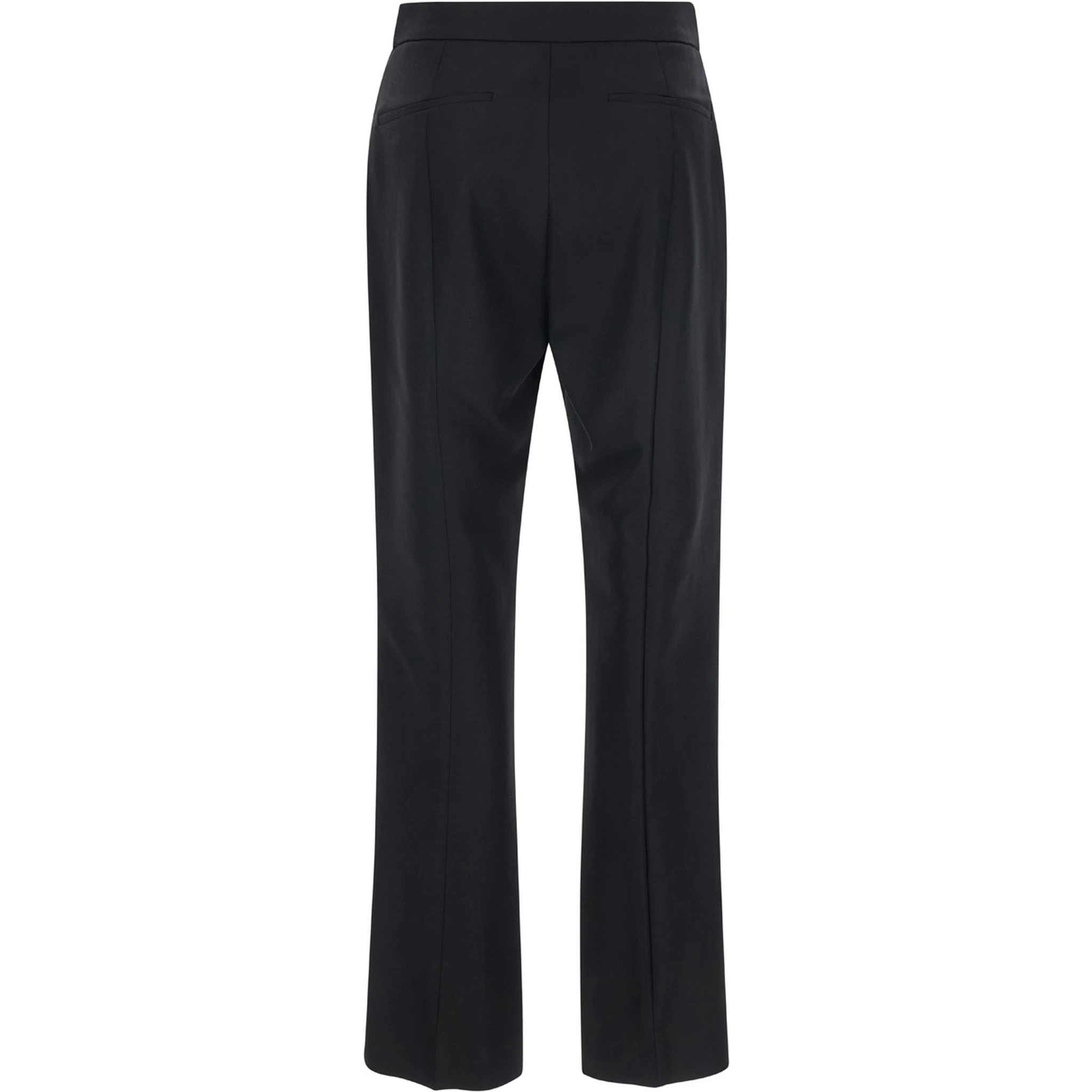 Black Flared Pants with Pences in Wool Woman