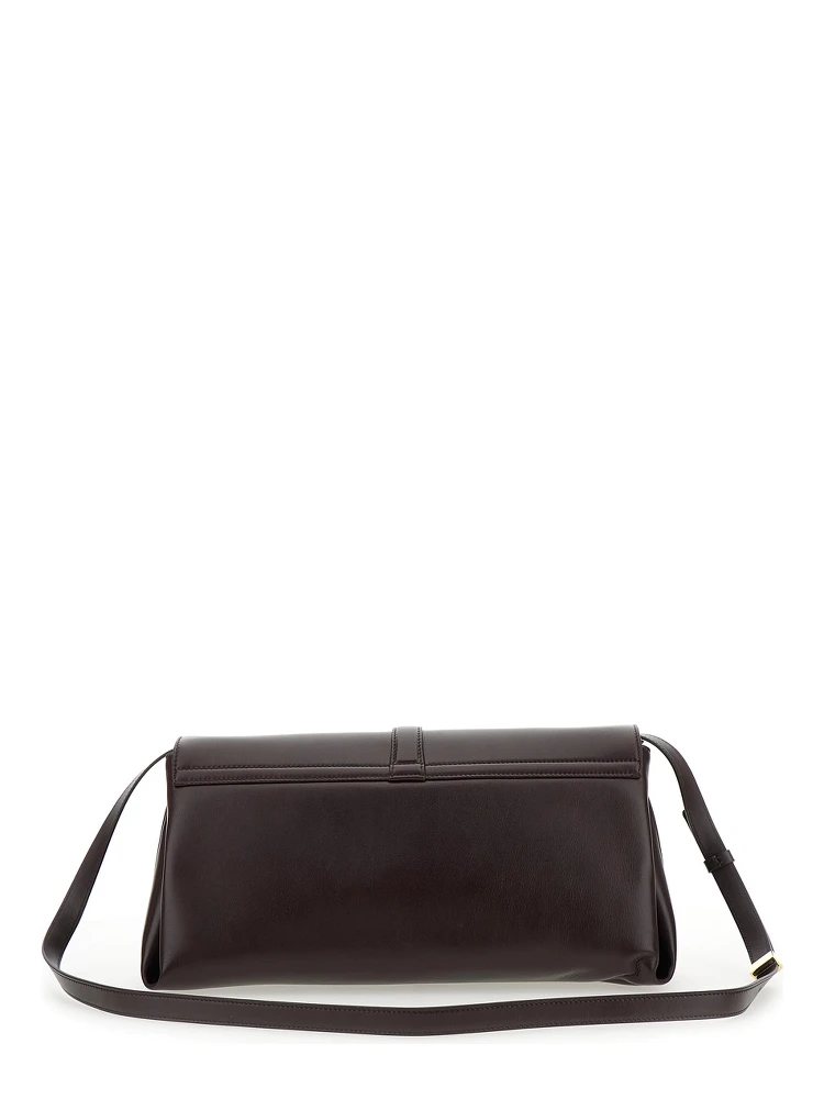 Bordeaux Crossbody Bag with Gancini Buckle Detail in Leather Woman alternative