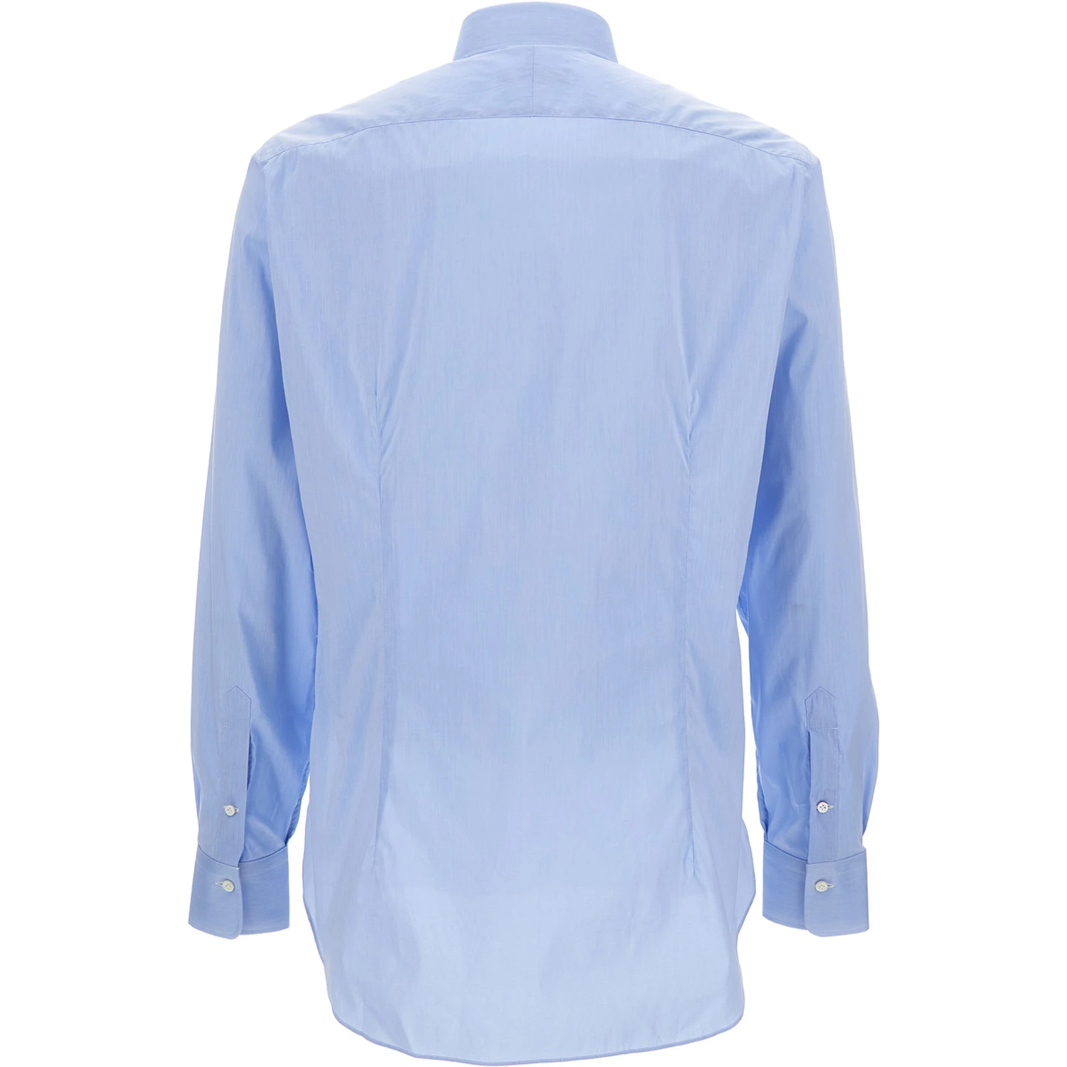 Light Blue Shirt with Button Fastening in Cotton Man