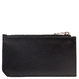 Black Card-Holder with Embossed Logo in Leather Man