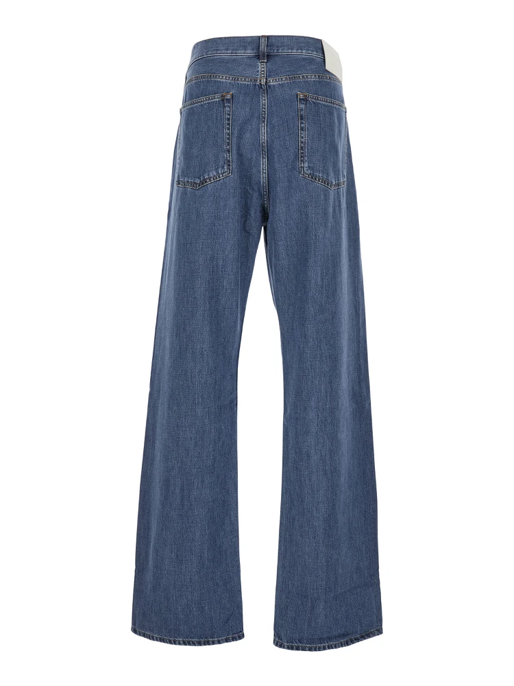 Blue Five-Pocket Wide Jeans in Denim Man alternative