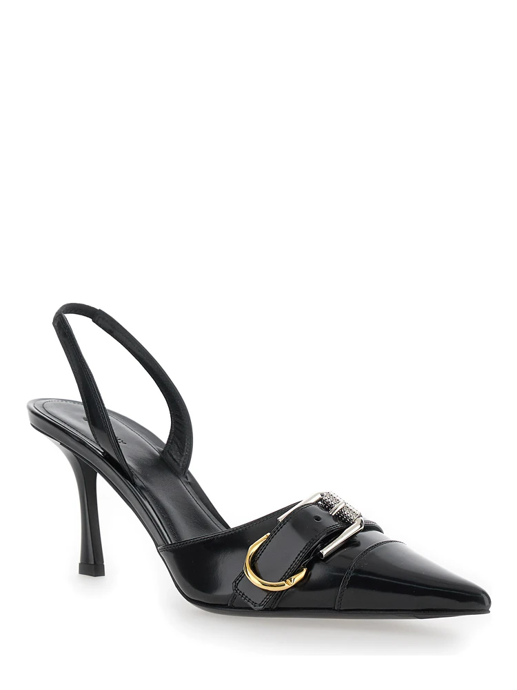Voyou Black Slingback Pumps with a Buckle in Patent Leather Woman alternative