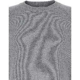 Grey Crewneck Sweater in Wool and Cashmere Blend Man
