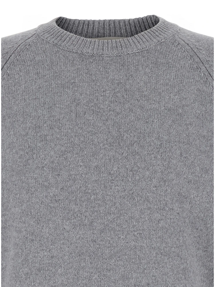 Grey Crewneck Sweater in Wool and Cashmere Blend Man alternative