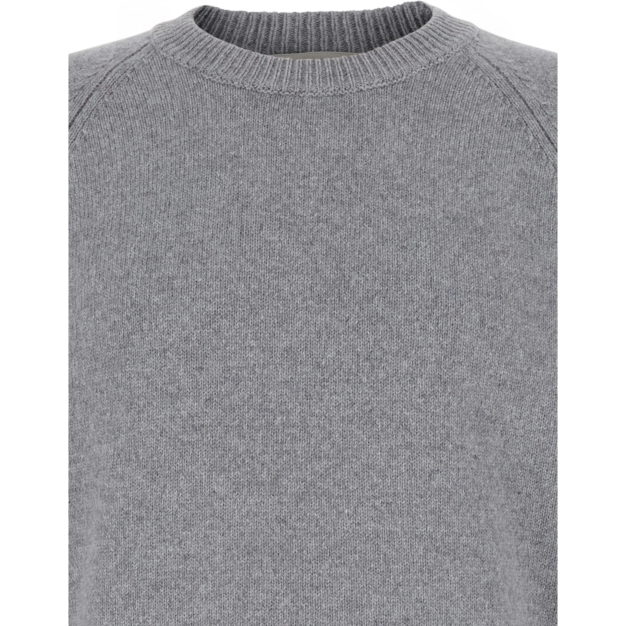 Grey Crewneck Sweater in Wool and Cashmere Blend Man