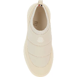 Monpulse White Low Top Sneakers with Logo Patch on the Front in Tech Fabric Man