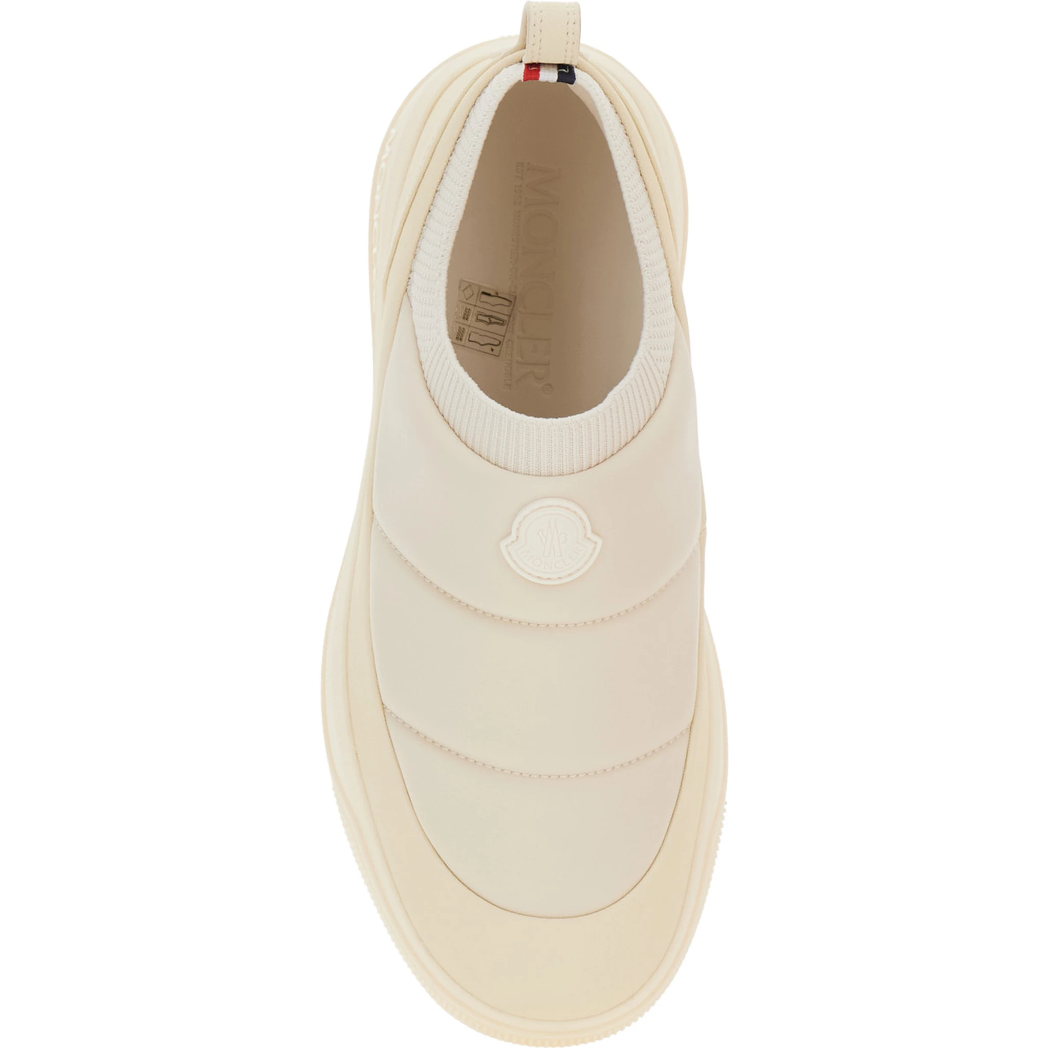 Monpulse White Low Top Sneakers with Logo Patch on the Front in Tech Fabric Man