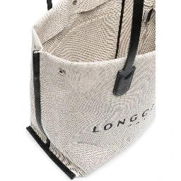 حقيبة تسوق روزو بيج مزينة بشعار مطبوع من قماش قطني نسائي