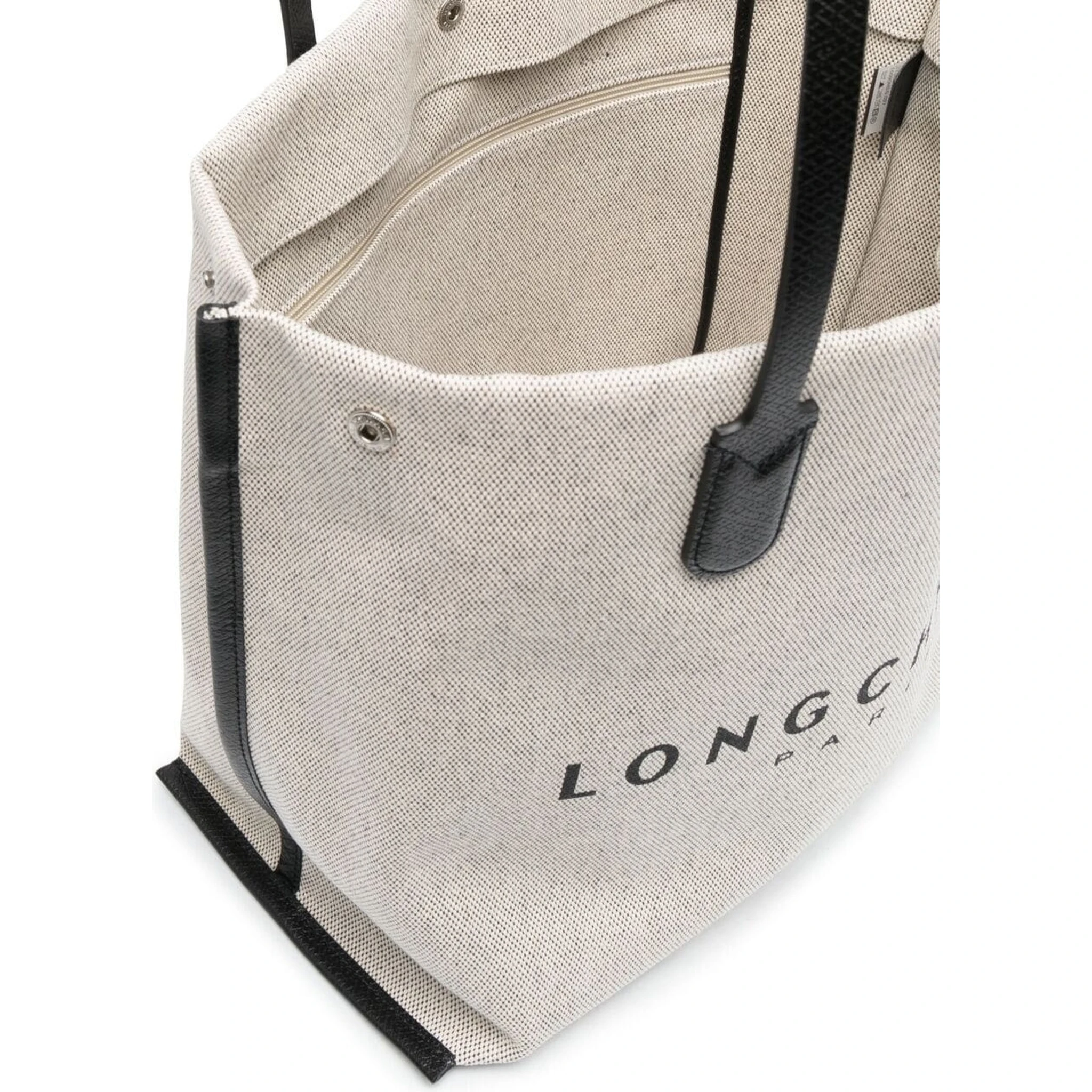 حقيبة تسوق روزو بيج مزينة بشعار مطبوع من قماش قطني نسائي