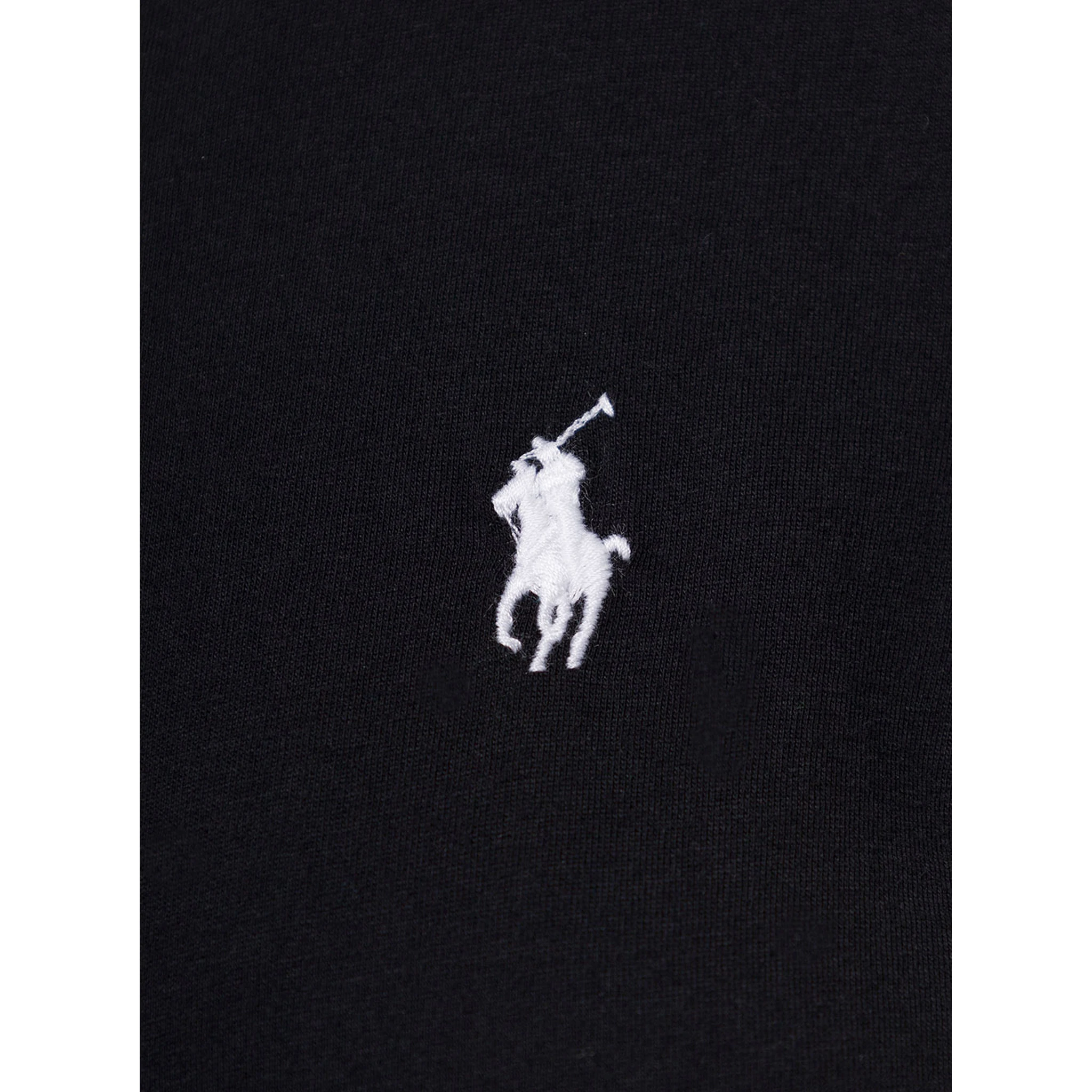 Black Crewneck T-Shirt with Contrasting Logo Embrodery in Cotton Woman