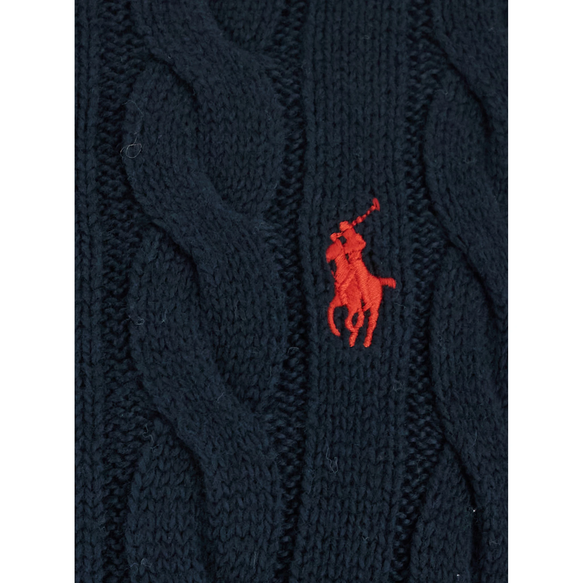 Blue Crewneck Sweater with Pony Embroidery on the Front and Woven Knit in Cotton Man