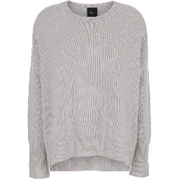 Grey Oversized Crewneck Sweater in Cashmere Woman
