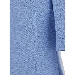 Light Blue Midi Fit and Flare Dress in Wool Woman