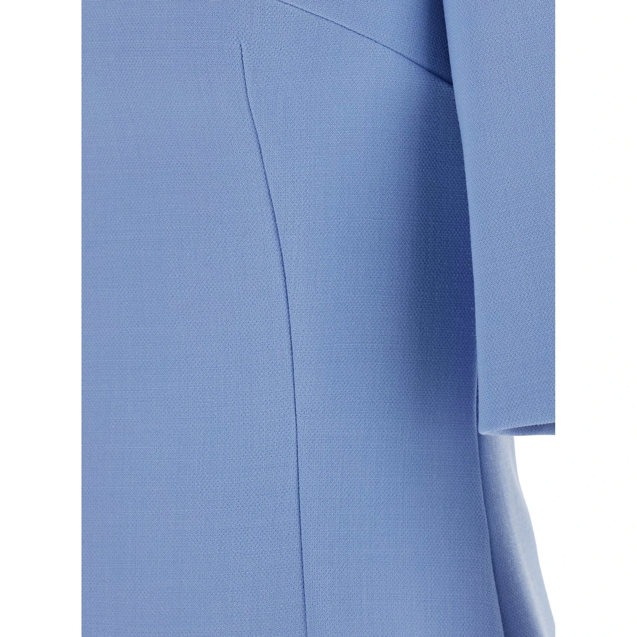 Light Blue Midi Fit and Flare Dress in Wool Woman