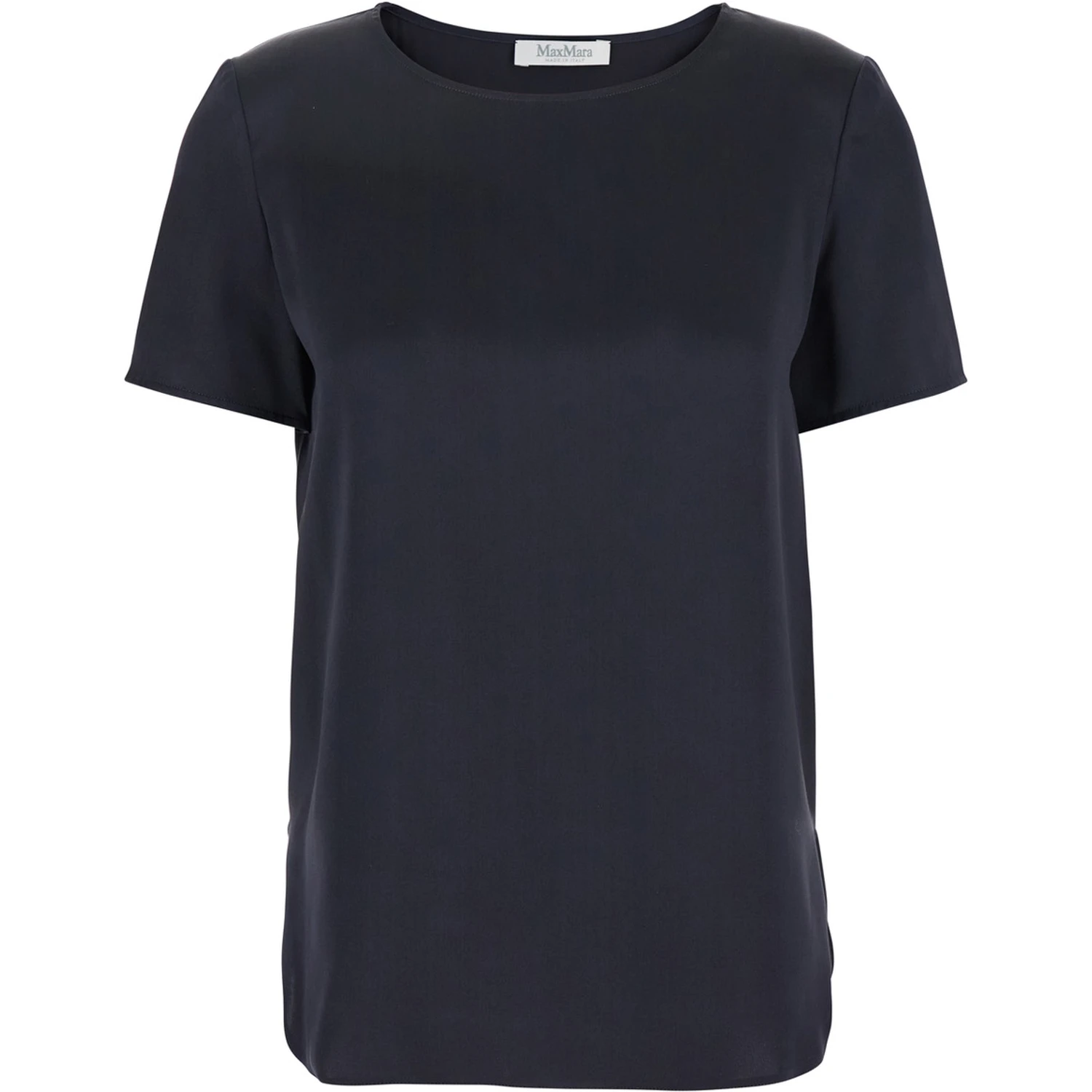 Dida Blue Crewneck T-Shirt in Silk Woman