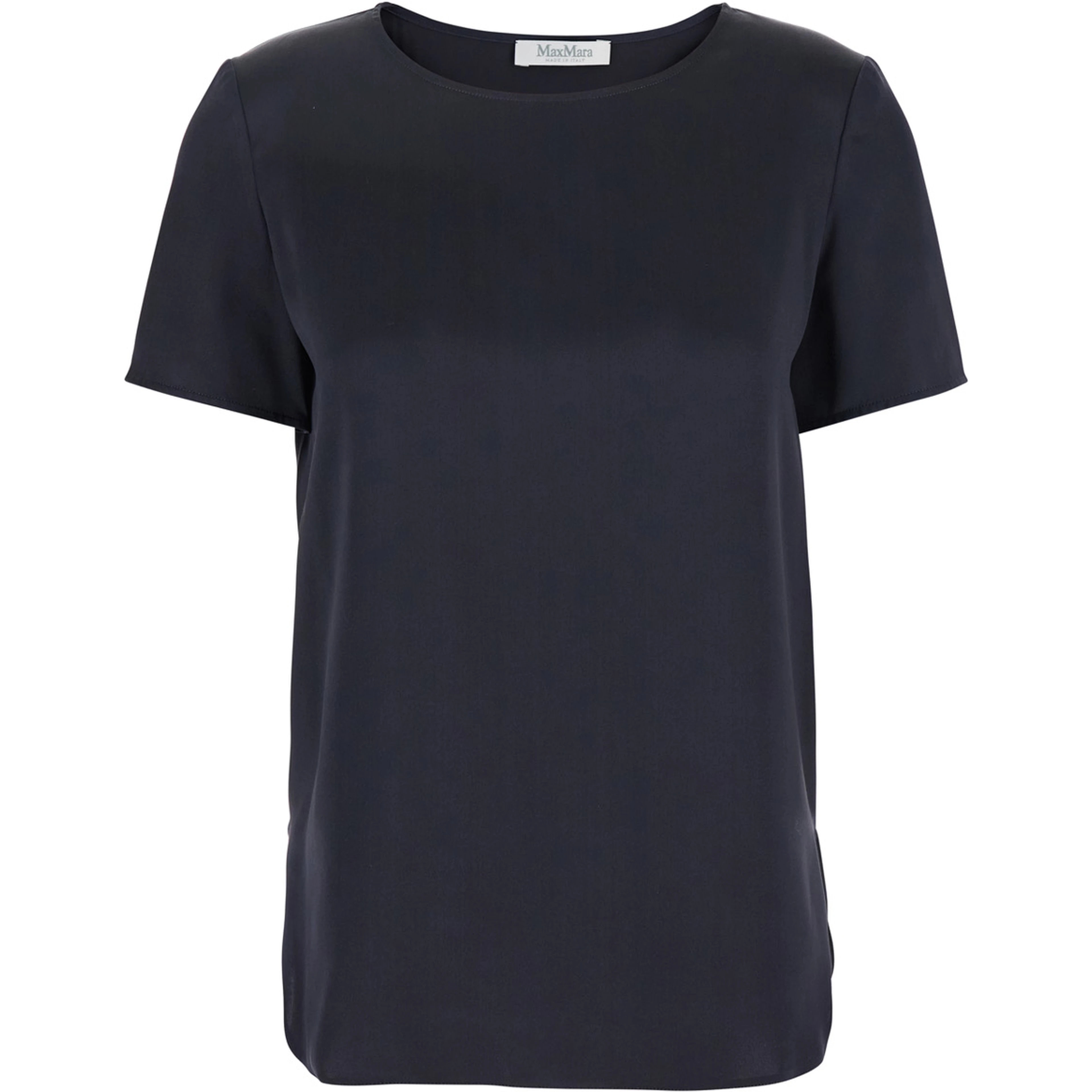 Dida Blue Crewneck T-Shirt in Silk Woman
