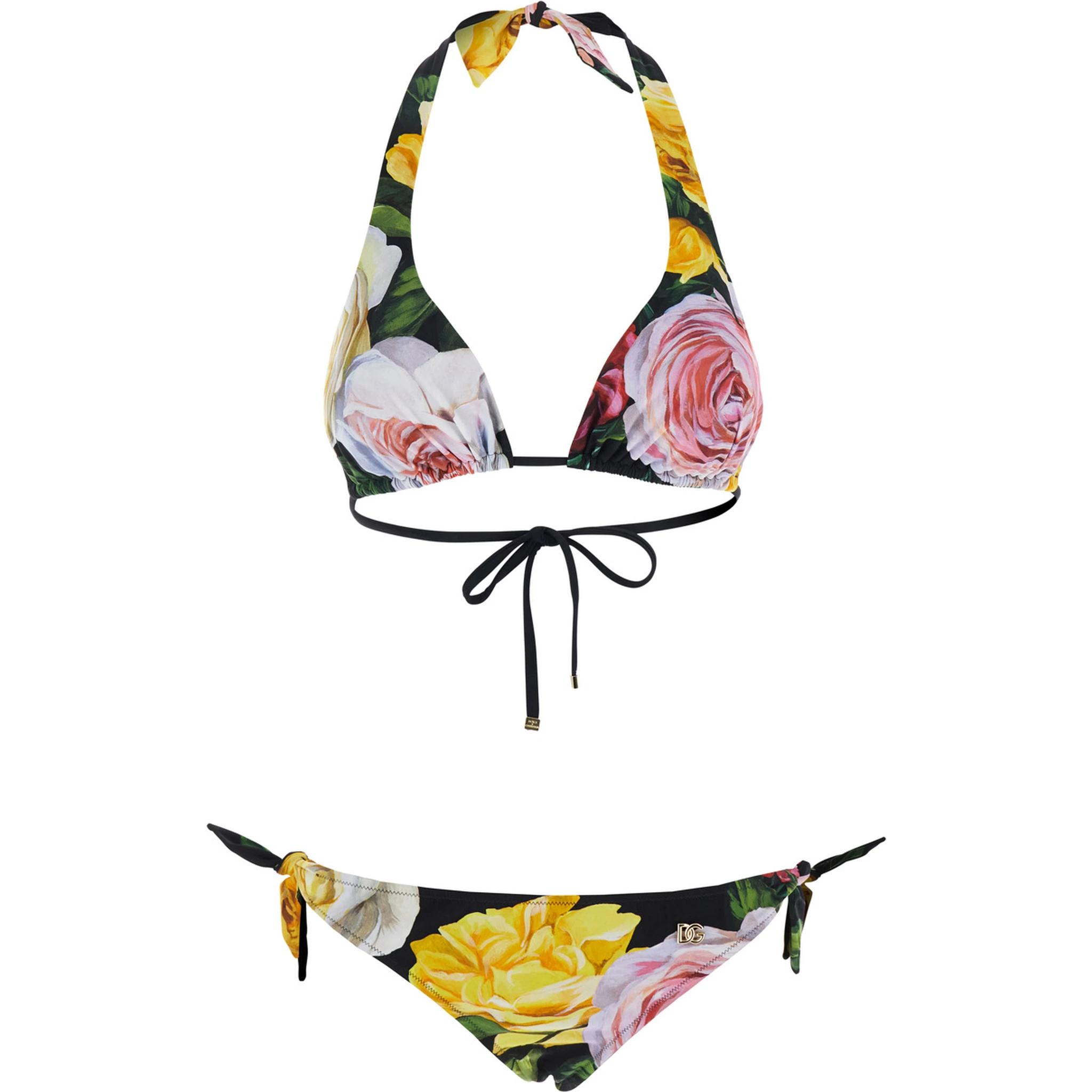 بيكيني بيونيا متعدد الألوان بنقشة زهور كاملة من قماش تقني للنساء