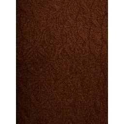 Brown Cable Knit Sweater in Wool and Cashmere Man Gaudenzi