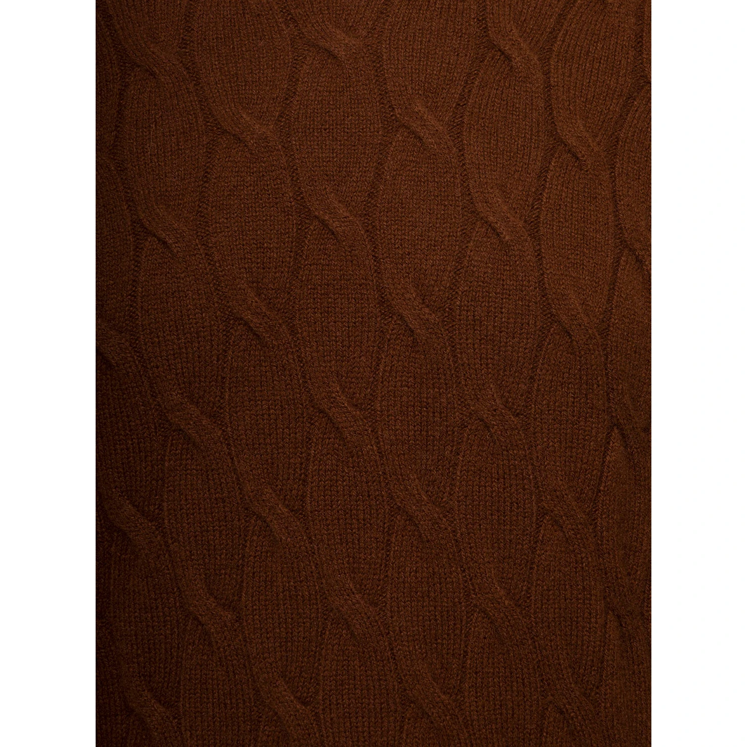 Brown Cable Knit Sweater in Wool and Cashmere Man Gaudenzi